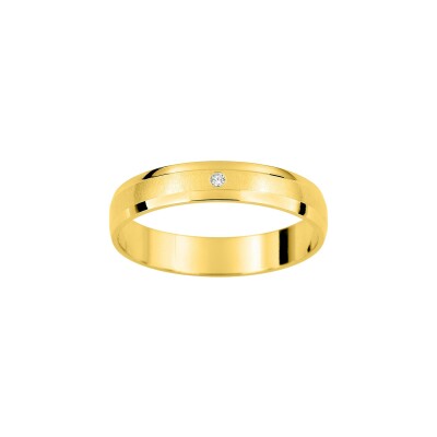 Alliance fantaisie en or jaune et diamant 0.01ct, taille 