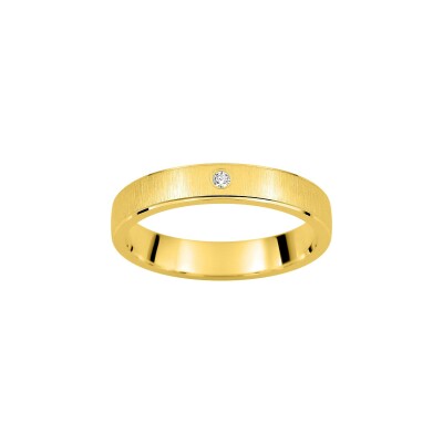 Alliance fantaisie confort en or jaune et diamant 0.02ct, taille 