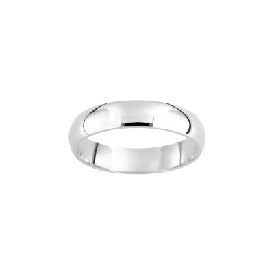 Alliance classique demi-jonc confort en or blanc 