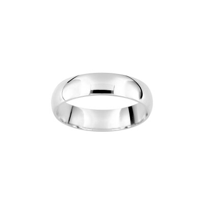 Alliance classique demi-jonc confort en or blanc 