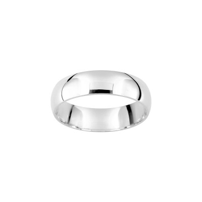 Alliance classique demi-jonc confort en or blanc 