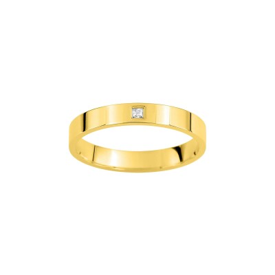Alliance classique ruban confort en or jaune et diamant 0.03ct 