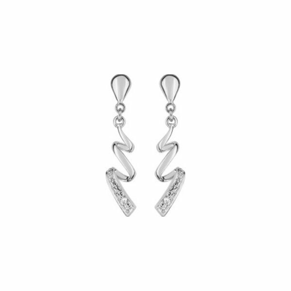 Boucles d'oreilles or blanc et diamants de 0.008ct