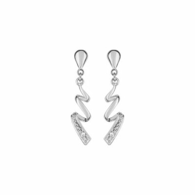 Boucles d'oreilles or blanc et diamants de 0.008ct