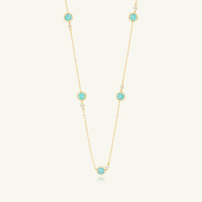 Sautoir Sàntibé Bijoux Rosa en laiton, métal doré et perles crystalline