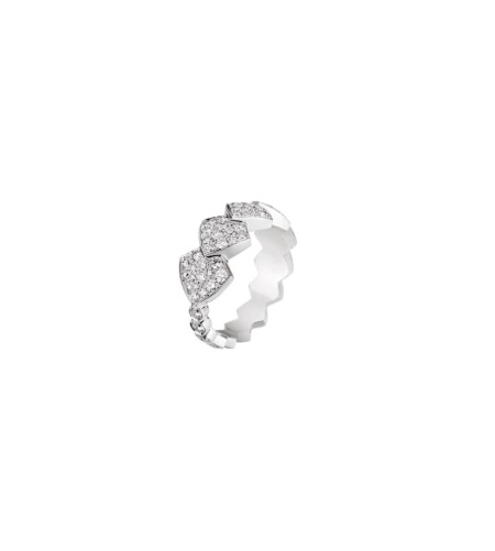 Bague Akillis Python en or blanc et diamants