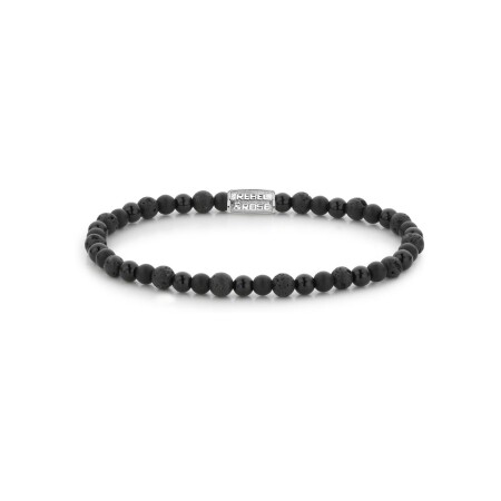 Bracelet Stones Only en agate noire, onyx et pierre de lave