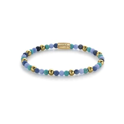 Bracelet Rebel & Rose More Balls Than Most  - 4mm -  en plaqué or, turquoises, agates et sodalites