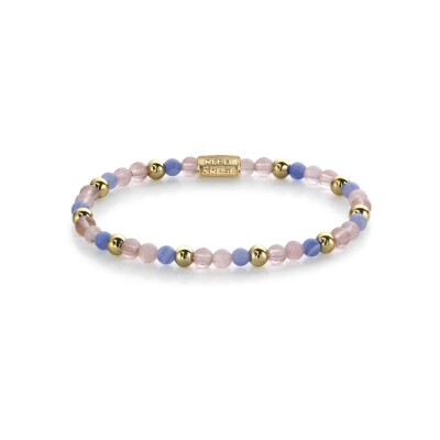 Bracelet Rebel & Rose More Balls Than Most  - 4mm -  en plaqué or, quartz, quartz roses et agates