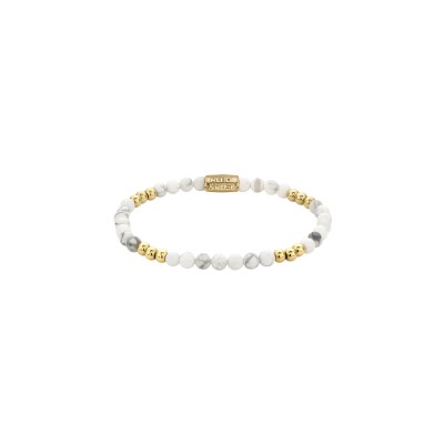 bracelet Rebel & Rose More Balls Than Most en métal doré et howlite blanche, taille S