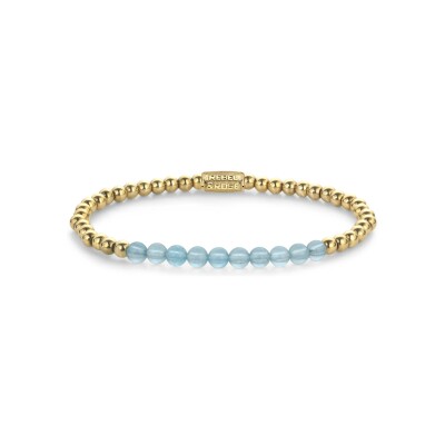 Bracelet Rebel & Rose Stones Only en acier dor? et aigue-marine, taille S