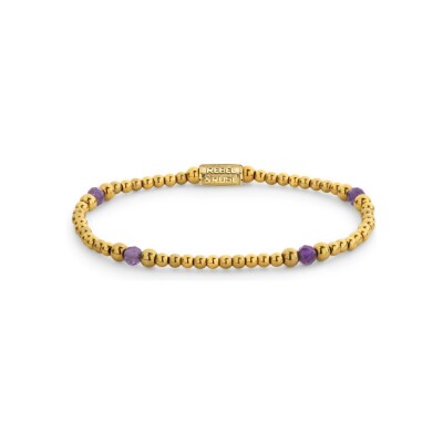 Bracelet Rebel & Rose More Balls Than Most en acier doré et améthyste, taille S
