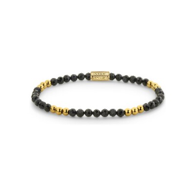 Bracelet Rebel & Rose Stones Only en acier doré et pierre de sable, taille S