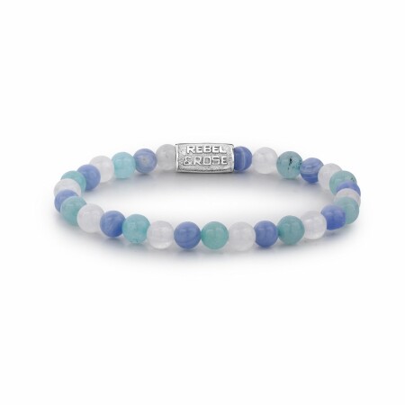 Bracelet Rebel & Rose Blue Summer Vibes - 6mm en agate et jade