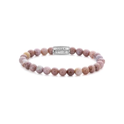 Bracelet Stones Only en rhodochrosite rose