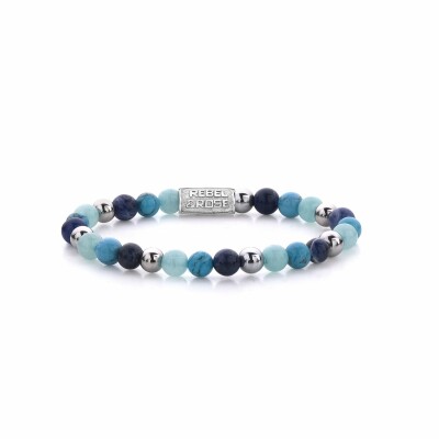 Bracelet Rebel & Rose Blue Summer Vibes II - 6mm en pierres de couleurs