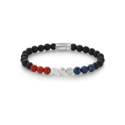 Bracelet Rebel & Rose More Balls Than Most  - 6mm -  en acier, turquoises, howlites, lapis lazulis et onyx