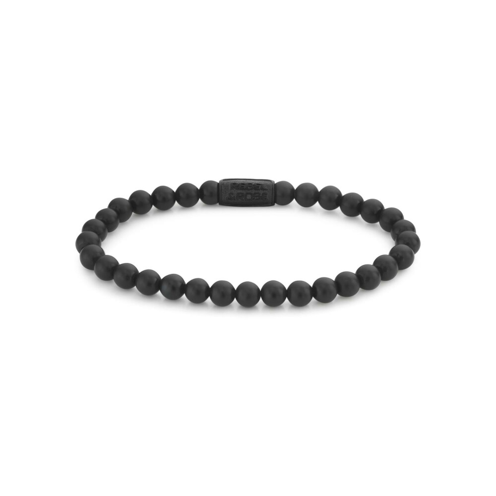 Bracelet Rebel & Rose Black-series  - 6mm -  en acier et onyx