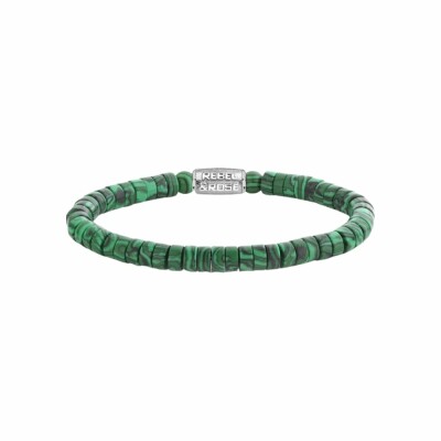 Bracelet Rebel & Rose No Balls Please Slices en acier et malachite verte