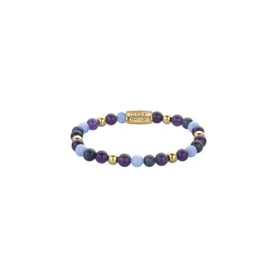 bracelet Rebel & Rose More Balls Than Most en améthyste, sodalite bleue et agate bleue dentelle, taille S