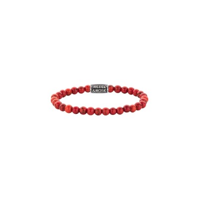 bracelet Rebel & Rose Stones only en turquoise rouge de synthèse, taille S