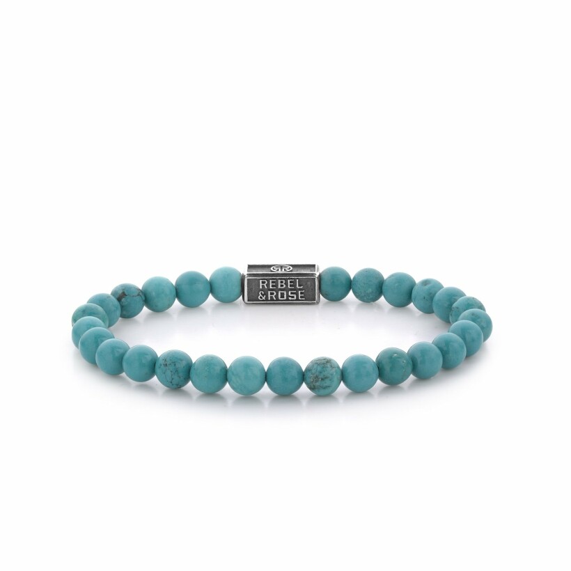 Bracelet Rebel & Rose Turquoise Delight 925 - 6mm en pierres de couleurs