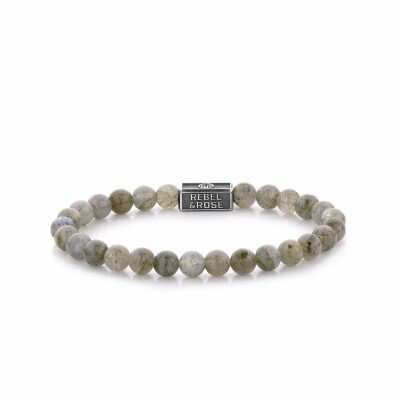 Bracelet Rebel & Rose Labradorite Shield 925 - 6mm en pierres de couleurs