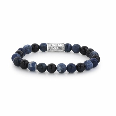 Bracelet Rebel & Rose Blue Rocks - 8mm en sodalite et oeil de tigre