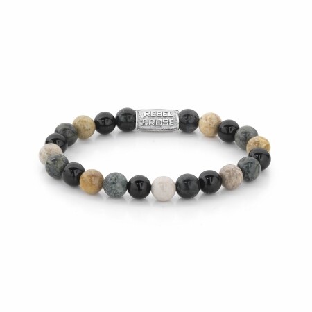 Bracelet Rebel & Rose Autumn Storm - 8mm en agate et rhyolite