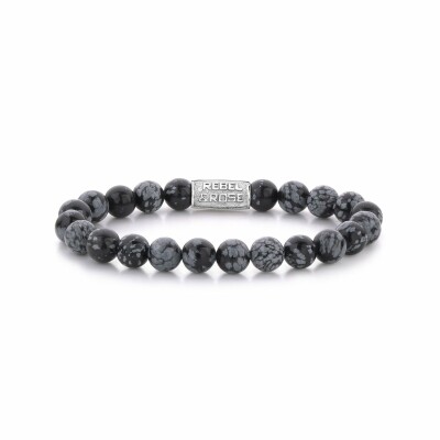 Bracelet Rebel & Rose Black Leopard - 8mm en pierres de couleurs