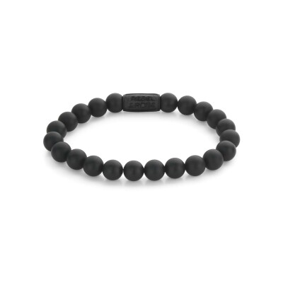 Bracelet Rebel & Rose Black-series  - 8mm -  en acier et onyx