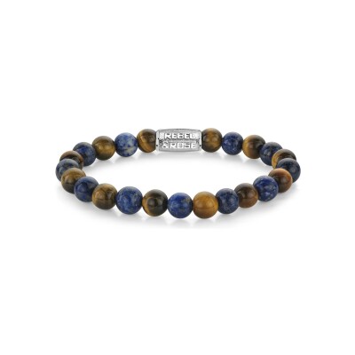 Bracelet Rebel & Rose Stones Only en acier et ?il de tigre jaune, taille L