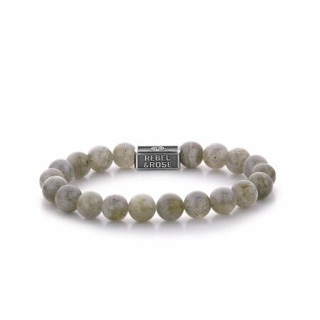 Bracelet Rebel & Rose Labradorite Shield 925 - 8mm en pierres de couleurs