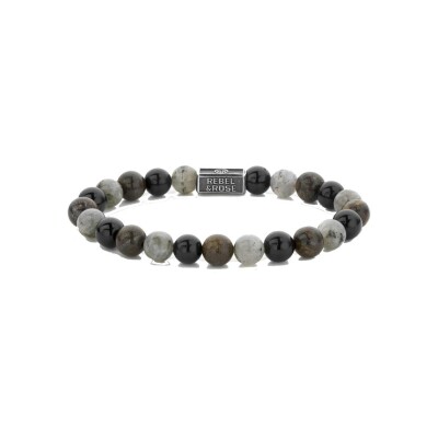 Bracelet Rebel & Rose Silverbead  - 8mm -  en argent, tourmalines, bronzites et labradorites