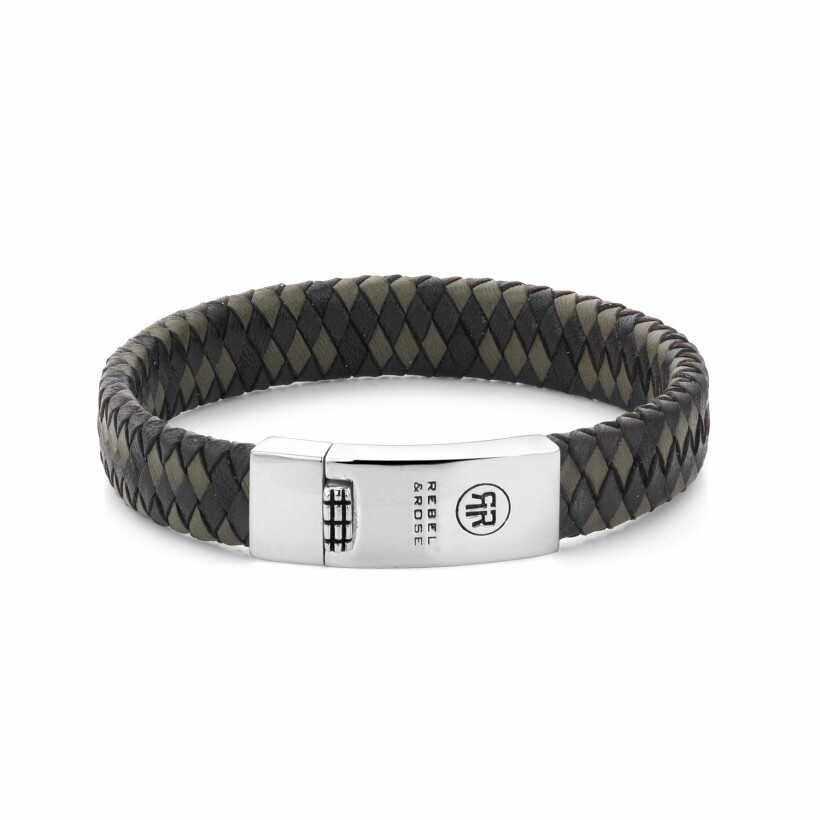 Bracelet Rebel & Rose Braided Flat Camo en cuir