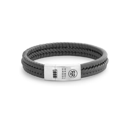 Bracelet Absolute Leather en cuir gris