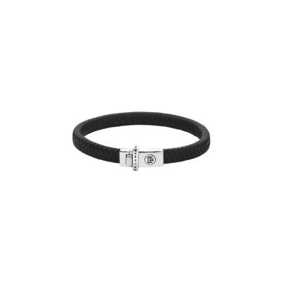 Bracelet Rebel & Rose Silver Line Absolutely Leather en cuir et argent, taille M