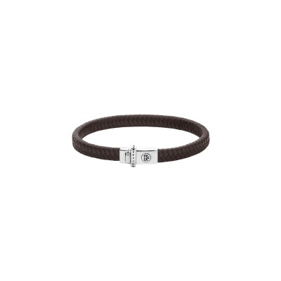 Bracelet Rebel & Rose Silver Line Absolutely Leather en cuir et argent, taille L