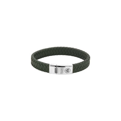 Bracelet Rebel & Rose Silver Line Absolutely Leather en cuir et argent, taille L