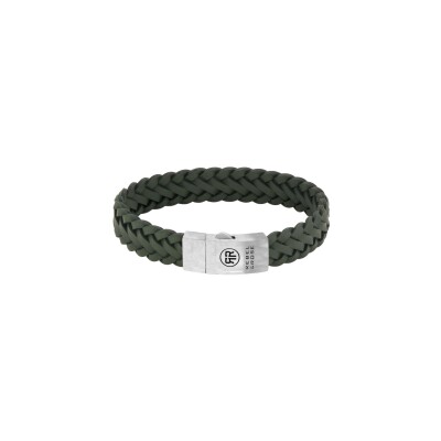 Bracelet Rebel & Rose Silver Line Absolutely Leather en cuir et argent, taille M