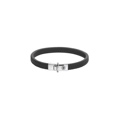 Bracelet Rebel & Rose Silver Line Absolutely Leather en cuir et argent, taille L