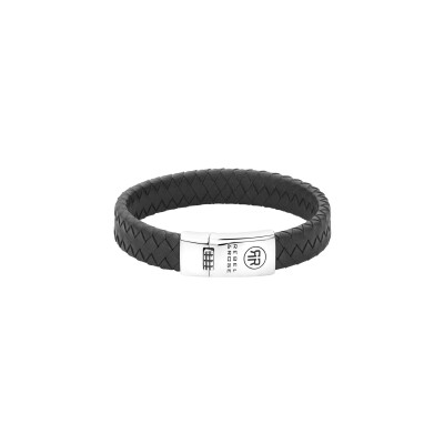 Bracelet Rebel & Rose Silver Line Absolutely Leather en cuir et argent, taille M