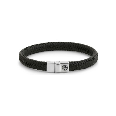 Bracelet Rebel & Rose Full Metal Leather en cuir et acier, taille S