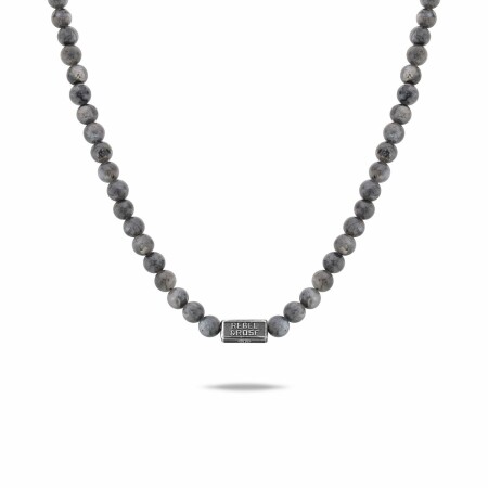 Collier Rebel & Rose Necklace Grey Seduction - 6mm en larvikite