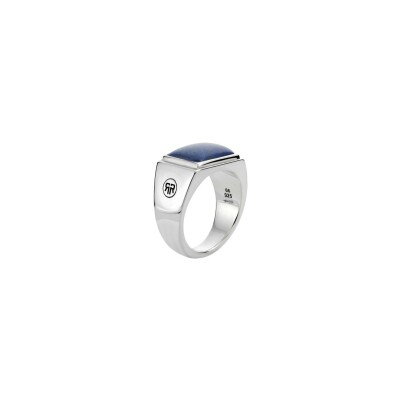 Bague Rebel & Rose Silver Signet Rings en argent et bois d'ébène, taille 60