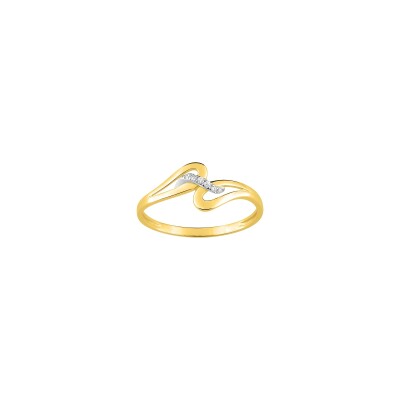 Bague en or jaune et diamant 0.025ct