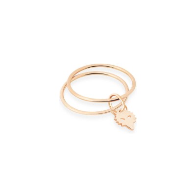 Bague Ginette NY WOLF double anneau en or rose