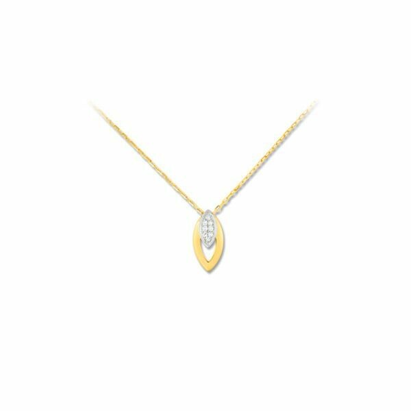 Collier en or jaune, or blanc et diamants