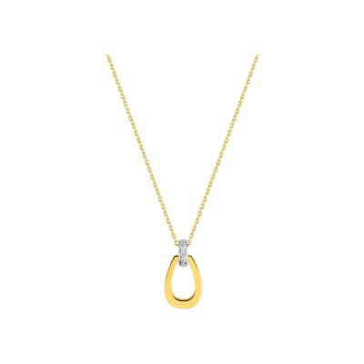 Collier en or jaune, or blanc et diamant 0.005ct