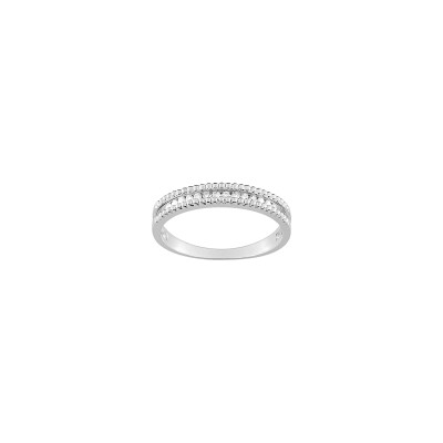 Bague en or blanc et diamant 0.12ct